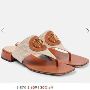 Valentino Garavani VLOGO Canvas Thong Sandals